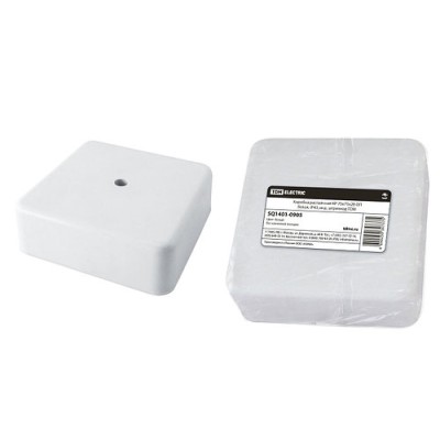 Коробка распаячная КР 75х75х28 ОП белая, IP40, инд. штрихкод TDM Коробка распаячная КР 75х75х28 ОП белая, IP40, инд. штрихкод TDM