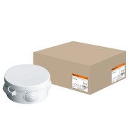 Распаячная коробка ОП D85х40мм, крышка, IP54, 4вх. TDM