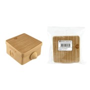 Распаячная коробка ОП 65х65х50мм, крышка, "ЭКО" (сосна), IP54, 4вх. инд. штрихкод TDM