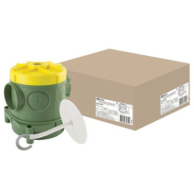 Установочная коробка СП 82х80х90,5мм, крюк для люстры, гайка, для заливки в бетон, TDM Установочная коробка СП 82х80х90,5мм, крюк для люстры, гайка, для заливки в бетон, TDM