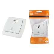 Кнопка звонковая с подсветкой 6А белая "Онега" TDM