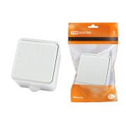 Розетка 2П+З OУ с крышкой IP44 16А белая "Орель" TDM