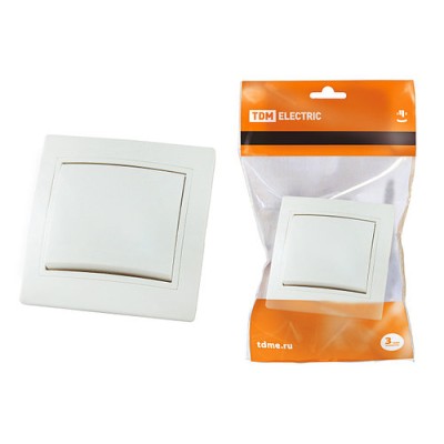Выключатель 1 кл. 10А белый "Таймыр" TDM Выключатель 1 кл. 10А белый "Таймыр" TDM