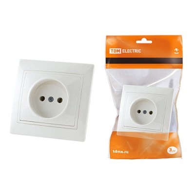 Розетка 2П 10А 250В белая "Таймыр" TDM Розетка 2П 10А 250В белая "Таймыр" TDM