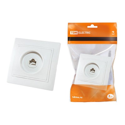 Розетка компьютерная RJ45 белая "Таймыр" TDM Розетка компьютерная RJ45 белая "Таймыр" TDM