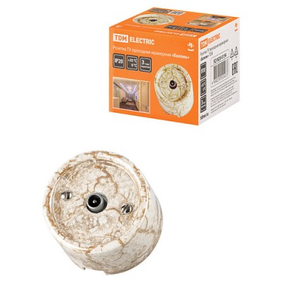 Розетка TV проходная мраморная «Болонь» TDM Розетка TV проходная мраморная «Болонь» TDM