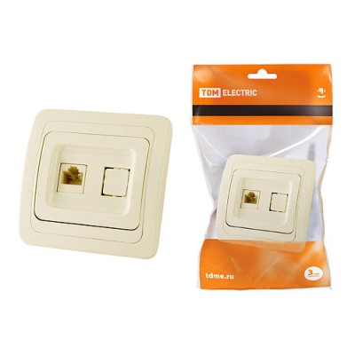 Розетка компьютерная RJ-45 сл. кость "Валдай" TDM Розетка компьютерная RJ-45 сл. кость "Валдай" TDM