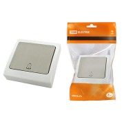 Кнопка звонковая скрытой установки IP54 6A серая "Вуокса" TDM