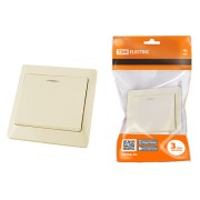 Выключатель 1 кл. с подсветкой 10А сл. кость "Ильмень" TDM