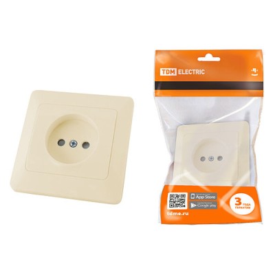 Розетка 2П с защ. шт. 10А 250В сл. кость "Ильмень" TDM Розетка 2П с защ. шт. 10А 250В сл. кость "Ильмень" TDM