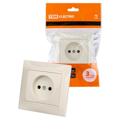 Розетка 2П 10А 250В сл. кость "Лама" TDM Розетка 2П 10А 250В сл. кость "Лама" TDM