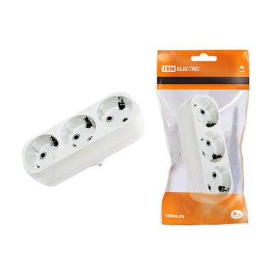 Блок на 3 гнезда 2П+З плоский 16А 250B TDM Блок на 3 гнезда 2П+З плоский 16А 250B TDM