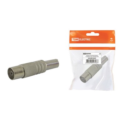 Гнездо TV антенное металл с пружиной, инд. упаковка TDM Гнездо TV антенное металл с пружиной, инд. упаковка TDM