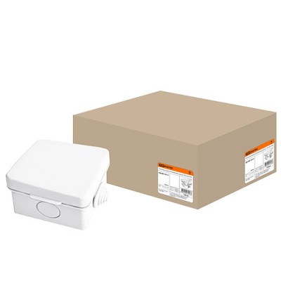 Распаячная коробка ОП 65х65х50мм, крышка, IP54, 4вх. TDM Распаячная коробка ОП 65х65х50мм, крышка, IP54, 4вх. TDM