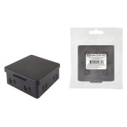 Распаячная коробка ОП 80х80х50мм, крышка, IP54, 7вх., белая, инд. штрихкод TDM