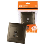Розетка компьютерная RJ45 бронза "Лама" TDM
