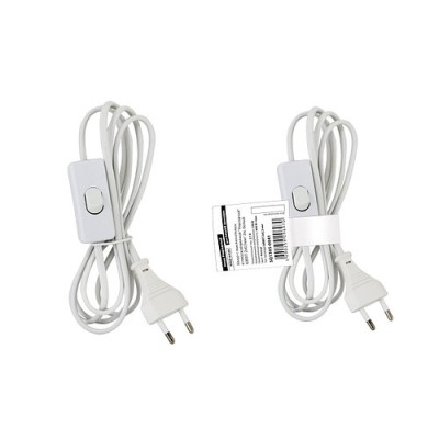 Шнур с выключателем и плоской вилкой "Народный" ШВВП 2х0,5мм2 2м. белый Шнур с выключателем и плоской вилкой "Народный" ШВВП 2х0,5мм2 2м. белый