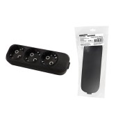 Колодка розеточная 3 гнезда 2П+3 16А 250В черная серии "Народная"