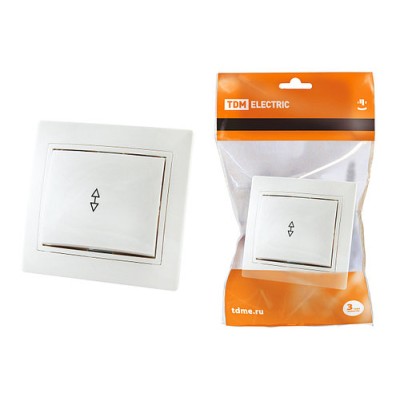Выключатель на 2 направления 1 кл. 10А белый "Таймыр" TDM Выключатель на 2 направления 1 кл. 10А белый "Таймыр" TDM