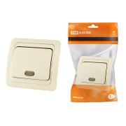 Выключатель 1-кл. с подсветкой 10А сл. кость "Валдай" TDM
