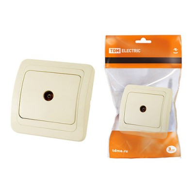 Розетка TV простая (0-2400 Гц, "мама") сл. кость "Валдай" TDM Розетка TV простая (0-2400 Гц, "мама") сл. кость "Валдай" TDM