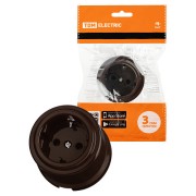 Розетка 2П+З 16А 250В коричневая «Виви» TDM