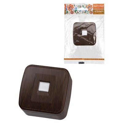 Розетка компьютерная (RJ-45) открытой установки IP20, венге "Дача" Народная Розетка компьютерная (RJ-45) открытой установки IP20, венге "Дача" Народная