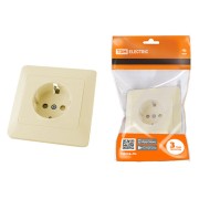 Розетка 2П+З с защ. шт. 16А 250В сл. кость "Ильмень" TDM