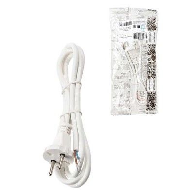 Шнур сетевой с вилкой ПВС-ВП 2x0,75мм2 1,5м б/з белый Народный Шнур сетевой с вилкой ПВС-ВП 2x0,75мм2 1,5м б/з белый Народный