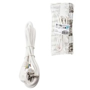 Шнур сетевой с вилкой ПВС-ВП 3x0,75мм2 1,5м с/з белый Народный