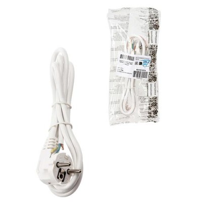 Шнур сетевой с вилкой ПВС-ВП 3x0,75мм2 3м с/з белый Народный Шнур сетевой с вилкой ПВС-ВП 3x0,75мм2 3м с/з белый Народный