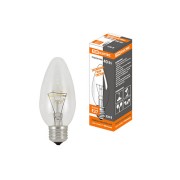 Лампа накаливания "Свеча прозрачная" 40 Вт-230 В-Е27 TDM