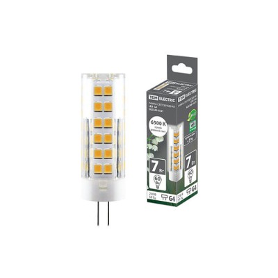 Лампа светодиодная G4-7 Вт-230 В-6500 К, SMD, 18,5x57 мм TDM Лампа светодиодная G4-7 Вт-230 В-6500 К, SMD, 18,5x57 мм TDM