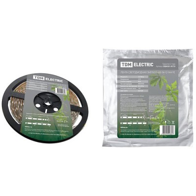 Лента светодиодная SMD5050-60-54-12-144-YE 60LED/м, IP54, 12В, 14,4Вт, желтый, (У) TDM Лента светодиодная SMD5050-60-54-12-144-YE 60LED/м, IP54, 12В, 14,4Вт, желтый, (У) TDM