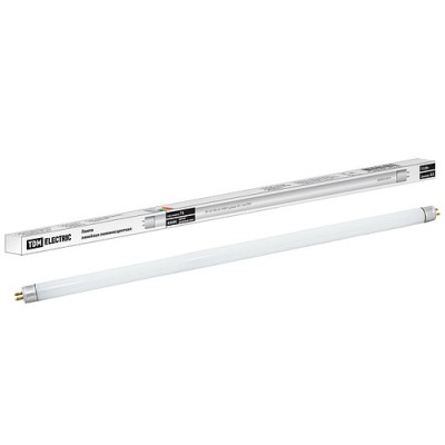 Лампа люминесцентная линейная двухцокольная ЛЛ-16/13 Вт, T5/G5, 4000 К, длина 531,14мм TDM Лампа люминесцентная линейная двухцокольная ЛЛ-16/13 Вт, T5/G5, 4000 К, длина 531,14мм TDM