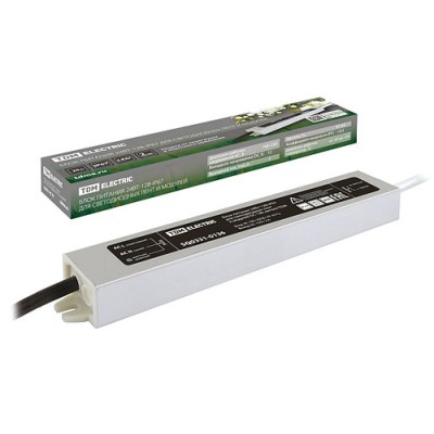 Блок питания 24Вт-12В-IP67 для светодиодных лент и модулей DC 12В, металл TDM Блок питания 24Вт-12В-IP67 для светодиодных лент и модулей DC 12В, металл TDM