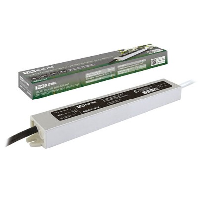 Блок питания 36Вт-12В-IP67 для светодиодных лент и модулей DC 12В, металл TDM Блок питания 36Вт-12В-IP67 для светодиодных лент и модулей DC 12В, металл TDM