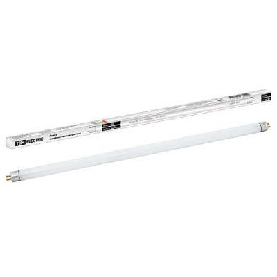 Лампа люминесцентная линейная двухцокольная ЛЛ-16/13 Вт, T5/G5, 6500 К, длина 531,1мм TDM Лампа люминесцентная линейная двухцокольная ЛЛ-16/13 Вт, T5/G5, 6500 К, длина 531,1мм TDM