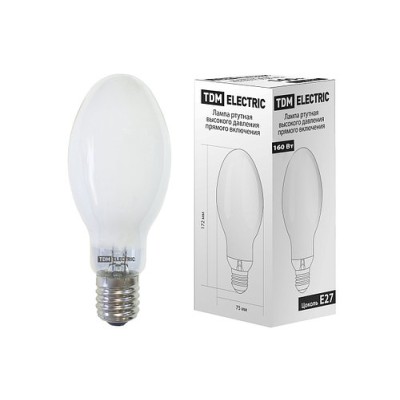 Лампа ртутная высокого давления прямого включения ДРВ 160 Вт Е27 TDM Лампа ртутная высокого давления прямого включения ДРВ 160 Вт Е27 TDM