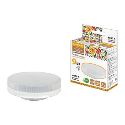 Лампа светодиодная GX53-9 Вт-230 В-4000 К Народная Лампа светодиодная GX53-9 Вт-230 В-4000 К Народная