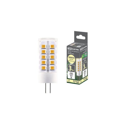 Лампа светодиодная G4-3 Вт-AC/DC 12 В-3000 К, SMD, 16x43 мм TDM Лампа светодиодная G4-3 Вт-AC/DC 12 В-3000 К, SMD, 16x43 мм TDM