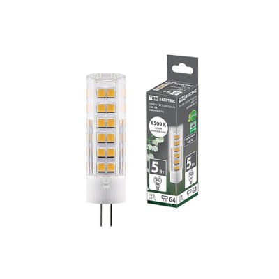 Лампа светодиодная G4-5 Вт-AC/DC 12 В-6500 К, SMD, 16x57 мм TDM Лампа светодиодная G4-5 Вт-AC/DC 12 В-6500 К, SMD, 16x57 мм TDM