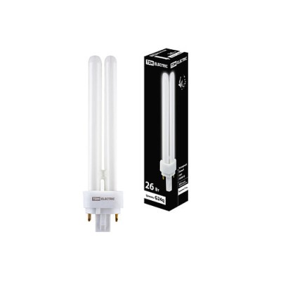 Лампа энергосберегающая КЛЛ-PD-26Вт-4000K-G24q-3 TDM Лампа энергосберегающая КЛЛ-PD-26Вт-4000K-G24q-3 TDM