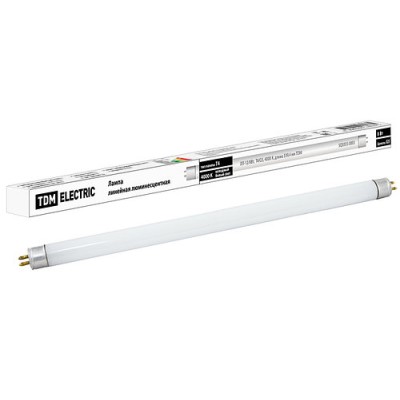 Лампа люминесцентная линейная двухцокольная ЛЛ-12/8Вт, T4/G5, 4000 К, длина 339,4мм TDM Лампа люминесцентная линейная двухцокольная ЛЛ-12/8Вт, T4/G5, 4000 К, длина 339,4мм TDM