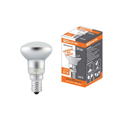 Лампа накаливания зеркальная R39-30 Вт-230 В-Е14 TDM Лампа накаливания зеркальная R39-30 Вт-230 В-Е14 TDM