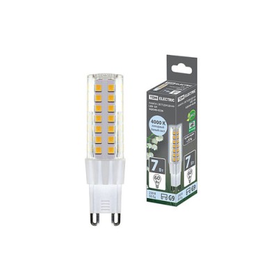 Лампа светодиодная G9-7 Вт-230 В-4000 К, SMD, 17,5x65,5 мм TDM Лампа светодиодная G9-7 Вт-230 В-4000 К, SMD, 17,5x65,5 мм TDM