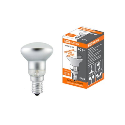 Лампа накаливания зеркальная R39-40 Вт-230 В-Е14 TDM Лампа накаливания зеркальная R39-40 Вт-230 В-Е14 TDM