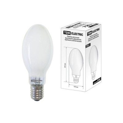 Лампа ртутная высокого давления прямого включения ДРВ 750 Вт Е40 TDM Лампа ртутная высокого давления прямого включения ДРВ 750 Вт Е40 TDM