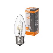 Лампа галогенная "Свеча" прозрачная 42 Вт-230 В-Е27 TDM