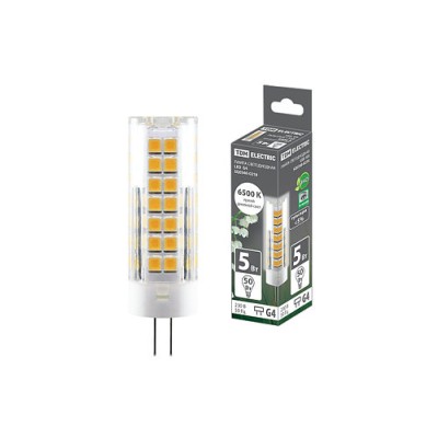 Лампа светодиодная G4-5 Вт-230 В-6500 К, SMD, 16x55 мм TDM Лампа светодиодная G4-5 Вт-230 В-6500 К, SMD, 16x55 мм TDM